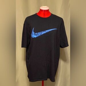 Nike Mens Regular Fit Small Graphic  Swoosh T-Shirt with Blue Logo XL